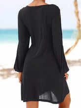 Load image into Gallery viewer, Vestido de praia casual de manga comprida com decote em V