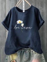 Load image into Gallery viewer, Daisy Print Casual T-Shirt para Mulheres
