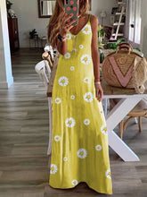Load image into Gallery viewer, Women's Daisy Print Maxi Dress