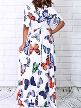 Load image into Gallery viewer, Butterfly Print Short Sleeve Casual Dress