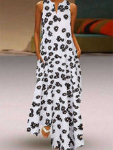 Load image into Gallery viewer, Vestido maxi sem mangas com decote em V e vestido maxi estampado daisy