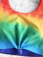 Load image into Gallery viewer, 【Artículo caliente de verano】 Traje de baño Tankini con efecto tie dye arcoíris con nudo fruncido (S-2XL)