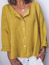 Load image into Gallery viewer, Buttoned cotton and linen shirt