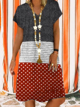 Load image into Gallery viewer, Vestido de manga corta estampado para mujer