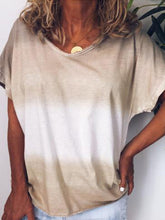 Load image into Gallery viewer, Camiseta feminina de manga curta gradiente tie-dye