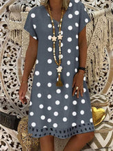 Load image into Gallery viewer, Vestido feminino de algodão e linho com bolinhas