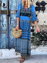 Load image into Gallery viewer, Vestido bohemio con cuello de pico para mujer