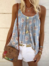 Load image into Gallery viewer, Colete feminino elegante com estampa margarida redonda decote sem mangas