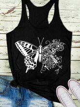 Load image into Gallery viewer, Colete feminino com estampa borboleta e gola redonda