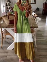 Load image into Gallery viewer, Vestido estampado gradiente de manga curta para mulheres