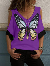 Load image into Gallery viewer, Camiseta feminina com estampa de borboleta