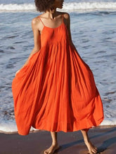 Load image into Gallery viewer, Solid color bohemian dress for women