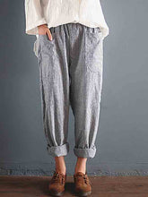 Load image into Gallery viewer, Loose cotton and linen trousers
