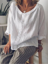 Load image into Gallery viewer, Loose Long Sleeve Linen Shirt With Long Sleeves