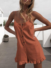 Load image into Gallery viewer, Ruffled cotton and linen jumpsuit