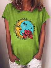 Load image into Gallery viewer, Camiseta feminina estampada com decote redondo
