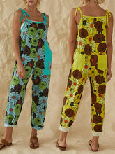 Load image into Gallery viewer, Wide-leg printed cotton and linen jumpsuit