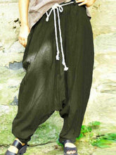 Load image into Gallery viewer, Calça Harem Feminina de Linho Sólido