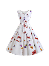 Load image into Gallery viewer, Low-rise retro dress with butterfly print