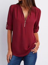 Load image into Gallery viewer, Women's Oversized V-Neck Chiffon Shirt
