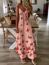 Load image into Gallery viewer, Vestido longo feminino com estampa borboleta
