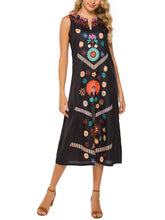 Load image into Gallery viewer, Vestido feminino boêmio estampado sem mangas
