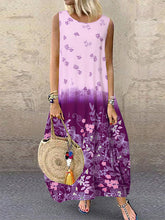 Load image into Gallery viewer, Printed sleeveless round neck maxi skirt