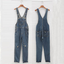 Load image into Gallery viewer, Multi-pocket distressed denim jumpsuits, jumpsuits and overalls