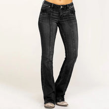 Load image into Gallery viewer, Jeans feminino bootcut com costura decorativa