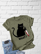 Load image into Gallery viewer, Cat Letters Printed Casual Fashion Simple Camiseta para mujer