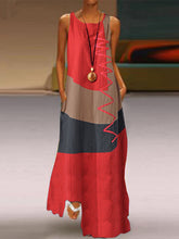 Load image into Gallery viewer, Vestido feminino de algodão e linho sem mangas colorido
