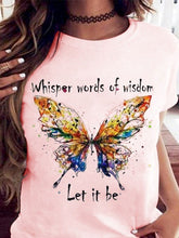Load image into Gallery viewer, Camiseta feminina com estampa de borboleta