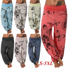 Load image into Gallery viewer, Mariposa pantalones casuales holgados cómodos de cintura media