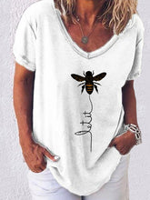 Load image into Gallery viewer, Breathable short-sleeved cotton T-shirt with Little Bee Let it print