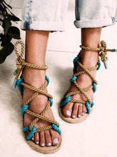 Load image into Gallery viewer, Flat hemp flat sandals for women