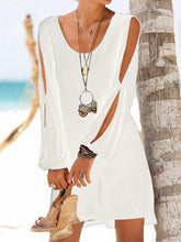 Load image into Gallery viewer, Vestido de praia casual de manga comprida com decote em V