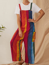 Load image into Gallery viewer, Wide-leg printed cotton and linen jumpsuit