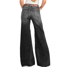 Load image into Gallery viewer, High-waisted palazzo jeans in elastic denim