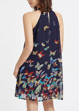 Load image into Gallery viewer, Vestido de chiffon estampado de senhora borboleta