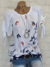 Load image into Gallery viewer, Women's Butterfly Print Half Sleeve Shirt