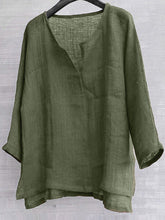 Load image into Gallery viewer, Lightweight and comfortable loose fit solid linen T-shirt