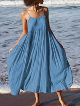 Load image into Gallery viewer, Solid color bohemian dress for women
