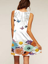Load image into Gallery viewer, Vestido feminino sem mangas com estampa borboleta
