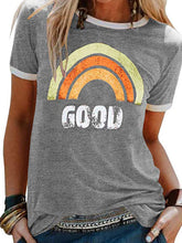 Load image into Gallery viewer, Camiseta casual com estampa do arco-íris para mulheres