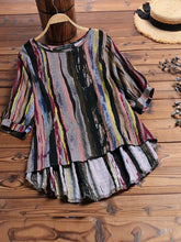 Load image into Gallery viewer, Camisa con estampado informal irregular para mujer de talla grande