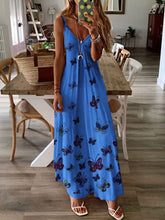 Load image into Gallery viewer, Vestido longo feminino com estampa borboleta
