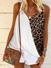 Load image into Gallery viewer, Casual tank top with leopard stitching