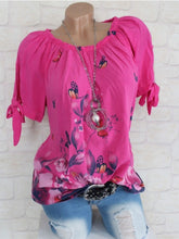 Load image into Gallery viewer, Women's Butterfly Print Half Sleeve Shirt