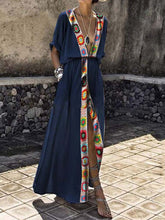 Load image into Gallery viewer, Vestido longo feminino sexy com fenda em V