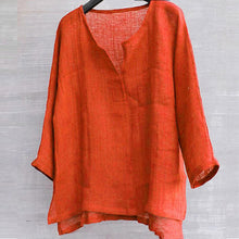 Load image into Gallery viewer, Lightweight and comfortable loose fit solid linen T-shirt